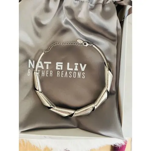 8 Other Reasons Twisted Collar Necklace, Silver, Rustic Style, NWT