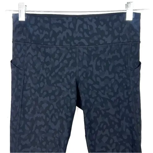 Lululemon  Animal Print Pace Rival Formation Deep Coal cropped leggings 6