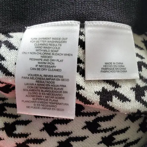 Kasper Houndstooth A-Line Knit Skirt Size Small