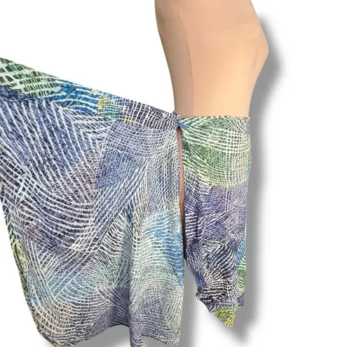 Jams World Hibiki It’s A Wrap Skirt XL Abstract Print Blue Green Yellow Resort