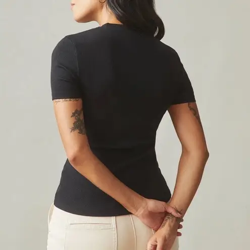 American Giant Classic Ribbed Crew Neck T Shirt Short Sleeve Brown Size S