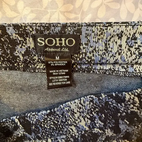 Soho Gray and Black Knee-Length A-Line Skirt