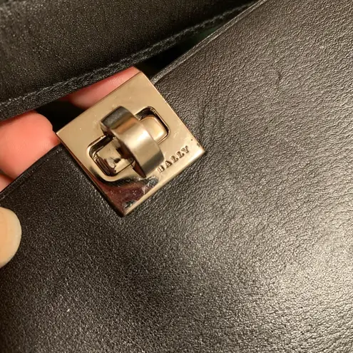 Bally Black leather Crossbody Bag Work Lock And Keys