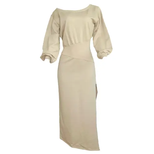 SER.O.YA. Elo Long Sleeve Fleece Sweater Dress, Camel, Large Brown