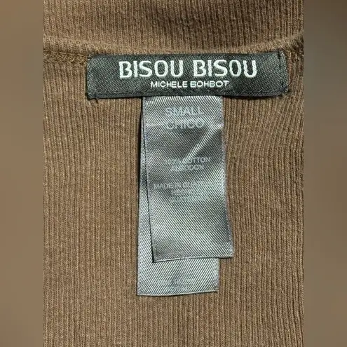 Bisou Bisou Preloved Brown and Gold Floral Design Tank Top size small