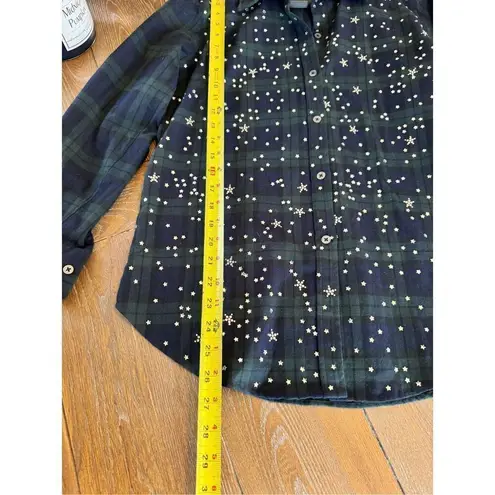 Libertine "Longfellow's Light of Stars" Crystal Embellished Shirt in Tartan Flan Blue