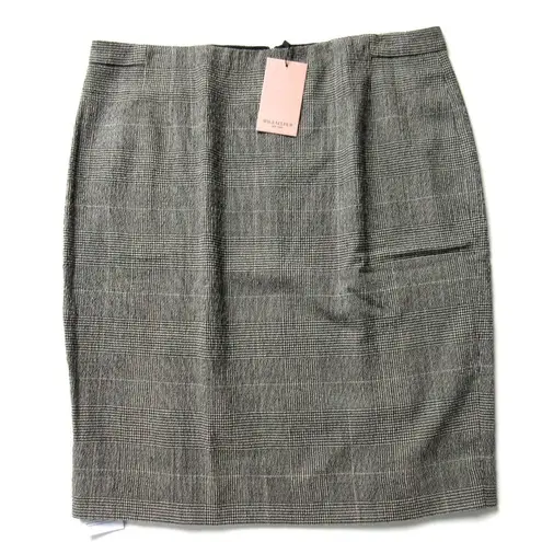 MM.LaFleur NWT Cobble Hill in Black Cream Check Plaid Wool Pencil Skirt +2