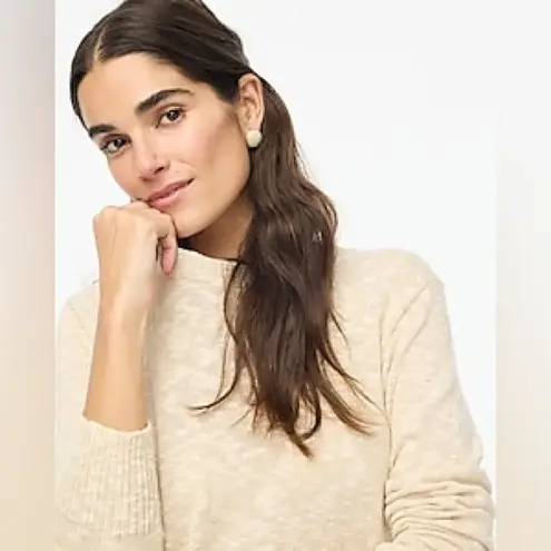 NWOT J. Crew Sweater Crewneck Beach sz S Coastal Boho Cozy 🪡 Small Holes seam White