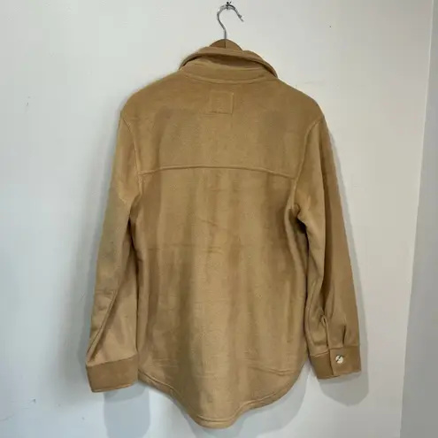 Thread & Supply Polar Fleece Shirt Jacket Shacket Beige Cozy Size M Tan Size M