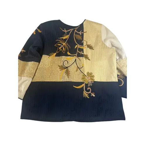 Maggie Barnes Maggie Barnes Vintage Embroidered Fall Floral Button Patchwork Jacket Sz 1X - Image 6