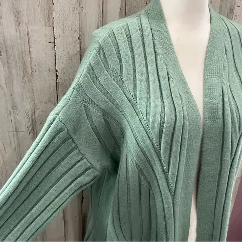 Chicwish New! Green Ribbed Open Front Longline Cardigan Womens S/M
