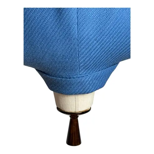 Kasper Coat Women 12 Blue Textured Collared Button Front Jacket Preppy Career