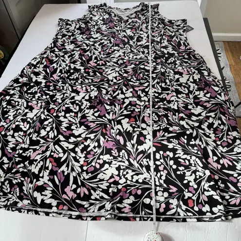 Catherines NWT Floral Jersey Sleeveless Maxi Dress Size 4X Pockets