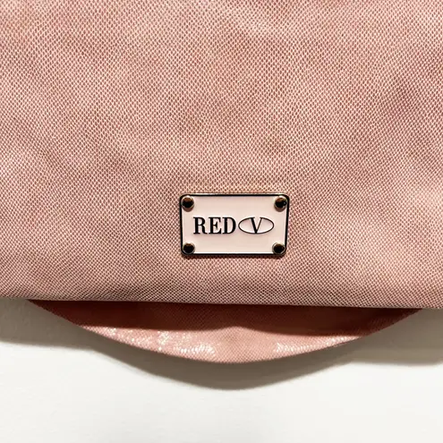 Red Valentino NEW Glossy Textured Genuine Leather Oversized Bow Shoulder Purse