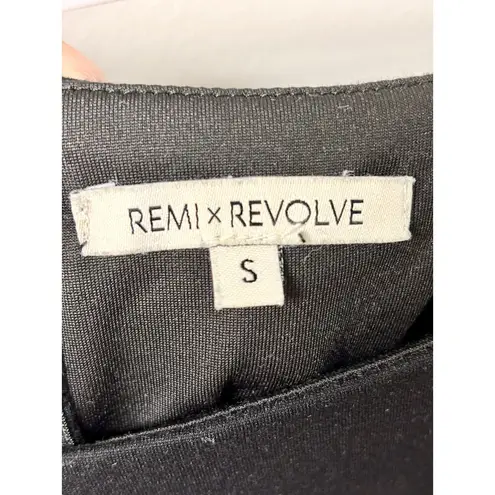 REMI x REVOLVE Jamie Sheer Mesh Square Neck Bodycon Midi Dress Black Women's S