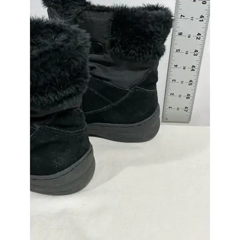 Baretraps Womans Aero Black Suede Lace Up Fur Lined Winter Ankle Boots 9 M