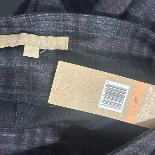 Hope & Harlow Boutique Plaid Slim Fit Dress Pants NWT Black