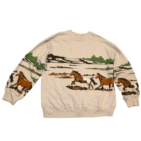Daydreamer Running Horses Oversized Crewneck Size S New without Tag MSRP $124 - Image 10
