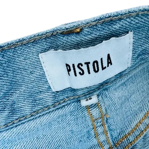 Pistola Loretta Wide Leg Jeans Light Gaze Blue Wash Size 28 High Rise Distress