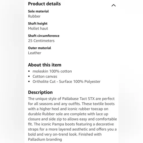 Palladium Pallabase Tact S TC Hi Top Boots Size Women 5