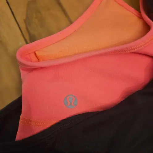 Lululemon  Athletic Tank Top With Built in Bra Pink Navy Women's Size 4