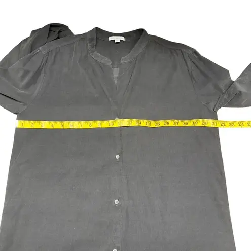 James Perse Corduroy Tunic Shirt Top Womens 2 WKUP3642 Black Long Sleeve Career