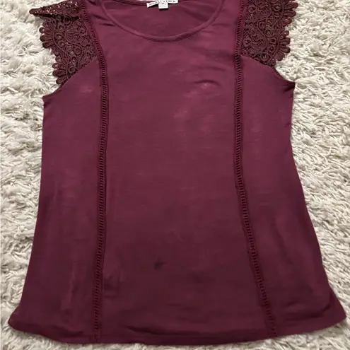 Moral Fiber burgundy Fitted Embellished Blouse Size M
