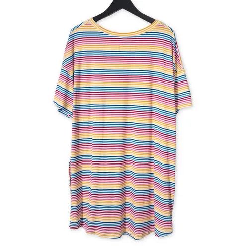 secret treasures Women XL Nightgown Sleep Shirt Sleepwear Colorful Stripes