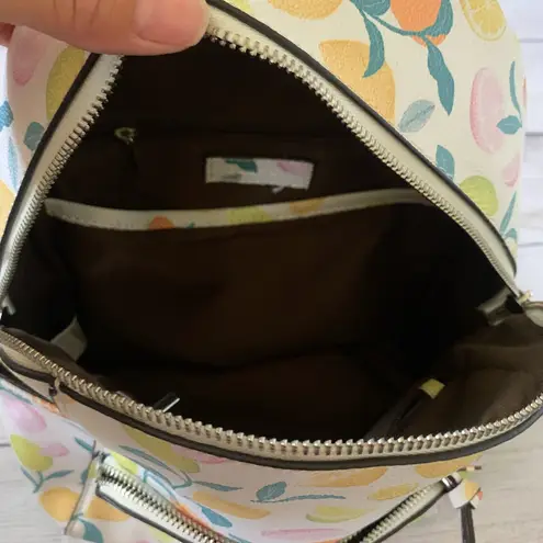 Vibrant Citrus Pattern Women's Faux Leather Backpack from Parfois (Euro brand) Orange