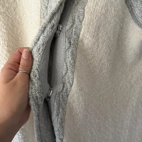 prAna Womens Cream Gray Knit Sweater Coat Cardigan M Angelic Duster Cozy