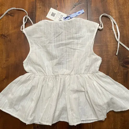 NWT White Feminine Lace Blouse Shoulder Ties Cider Womens Small white