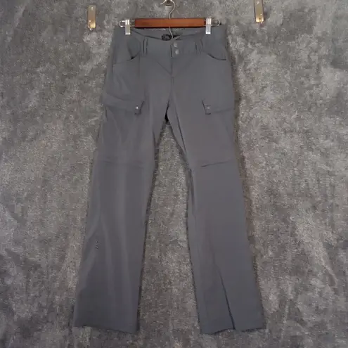 prAna Womens Convertable Roll Cargo Gray Pants Stretch Gorpcore Outdoor SZ 2