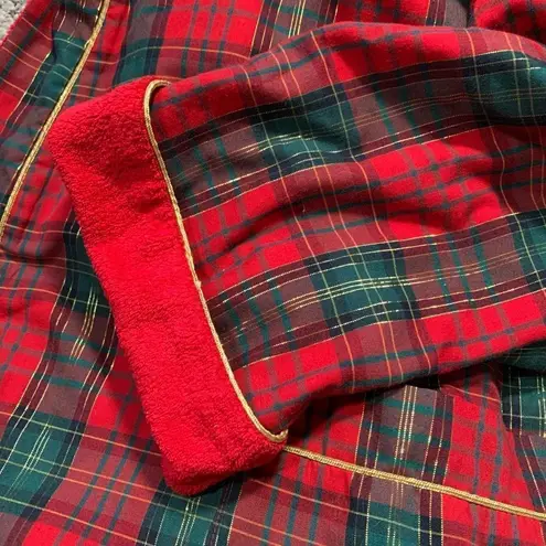 Vintage Caulfield Collection Robe Red Green Gold Metallic Tartan Plaid Unisex Size M