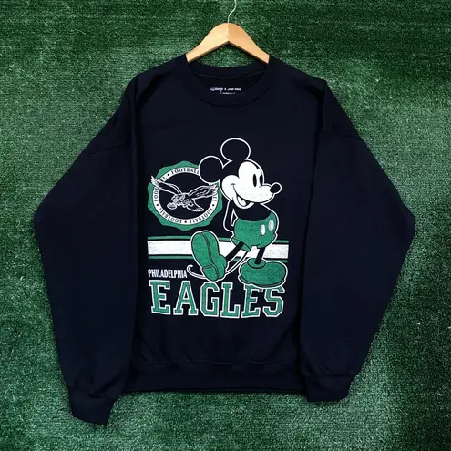 Urban Outfitters NFL Mickey Mouse Philadelphia Eagles Oversized Crewneck Sweater Size Large