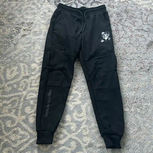 XIOS Sequins Bear Cargo Joggers Black Small