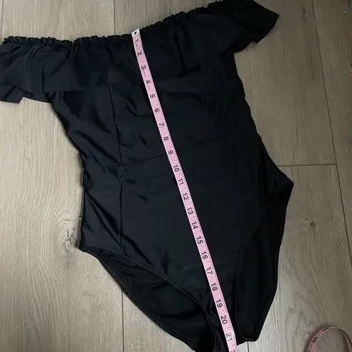 Bleu Rod Beattie Black Off Shoulder Coast to One-Piece Swimsuit Women's size 8