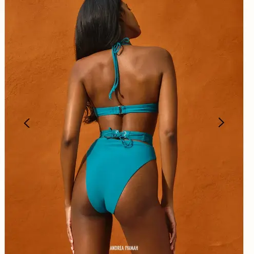 Andrea Iyamah New Andrea Lyamah Gura Teal Bikini Set in Small medium