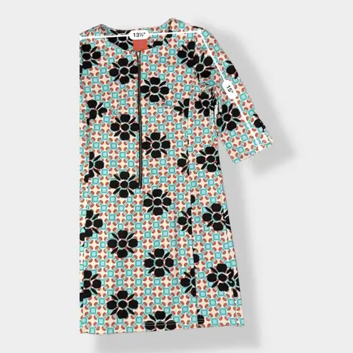 Tracy Negoshian Geometric and floral zip up dress