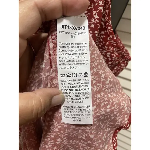 Source Unknown Sun Dress Rust/White Floral Print Straps Size Large Zip No Tag Knee Length - Image 6