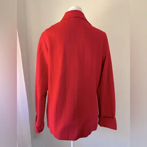 Vintage ‘70s Dorce Bright Red Button Front Collared Cardigan Sweater Size L