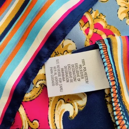 Sandra Darren Silky Handkerchief Dress with Gold Plate Keyhole Neckline Size 6