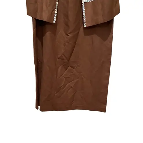 Coldwater Creek Brown Linen Button Trim Jacket Dress Set Women’s Plus Size 18W