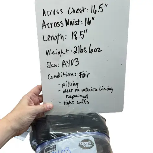 John Varvatos Cropped Pea Coat with Knit Sleeves Black Womens Size Small