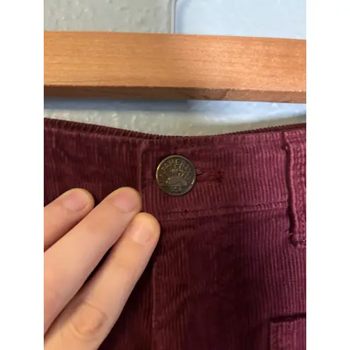 Faherty Women's Stretch Cord Wide Leg Pant Burgundy Corduroy Size 26 Boho - Image 7