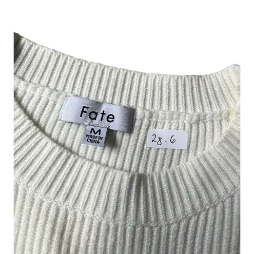 FATE. White Eyelet Knit Sweater Women's Size Medium | 28-6
