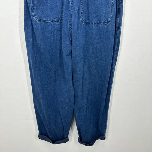 Rachel Comey Denim Jean Jumpsuit Belted Wide Leg Zip Front Blue Size 12 Utility - Image 13