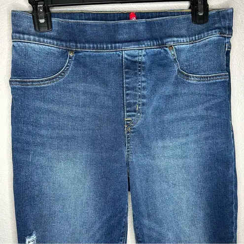 Spanx Distressed high waisted shapewear ankle skinny jeans size large