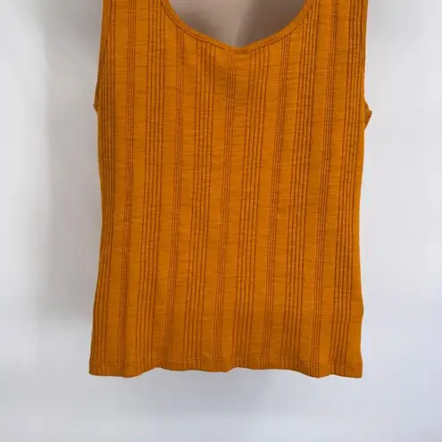 Pilcro Anthropologie Tank Top Womens Large Marigold Yellow Cotton Blend NEW
