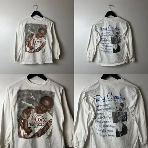 Jamie Foxx Ray Charles Movie Tee T Shirt Vintage Y2K White Extra Small XS
