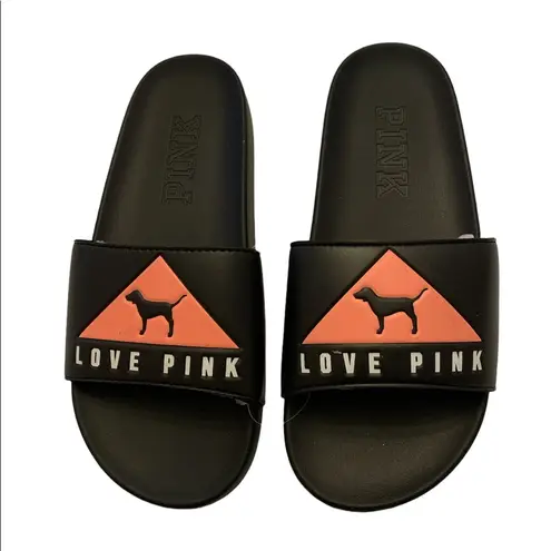 PINK - Victoria's Secret Victoria’s Secret Pink Graphic Love Pink Triangle With Dog Logo Slides.